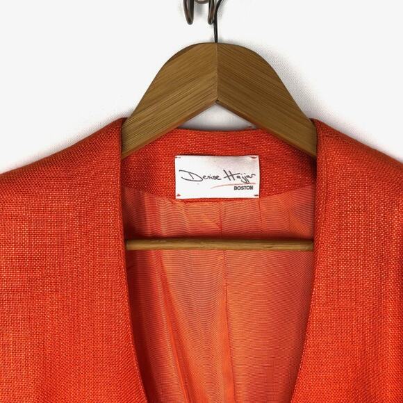 Denise Hajjar Boston Bright Orange V-Neck Blazer - Picture 12 of 14